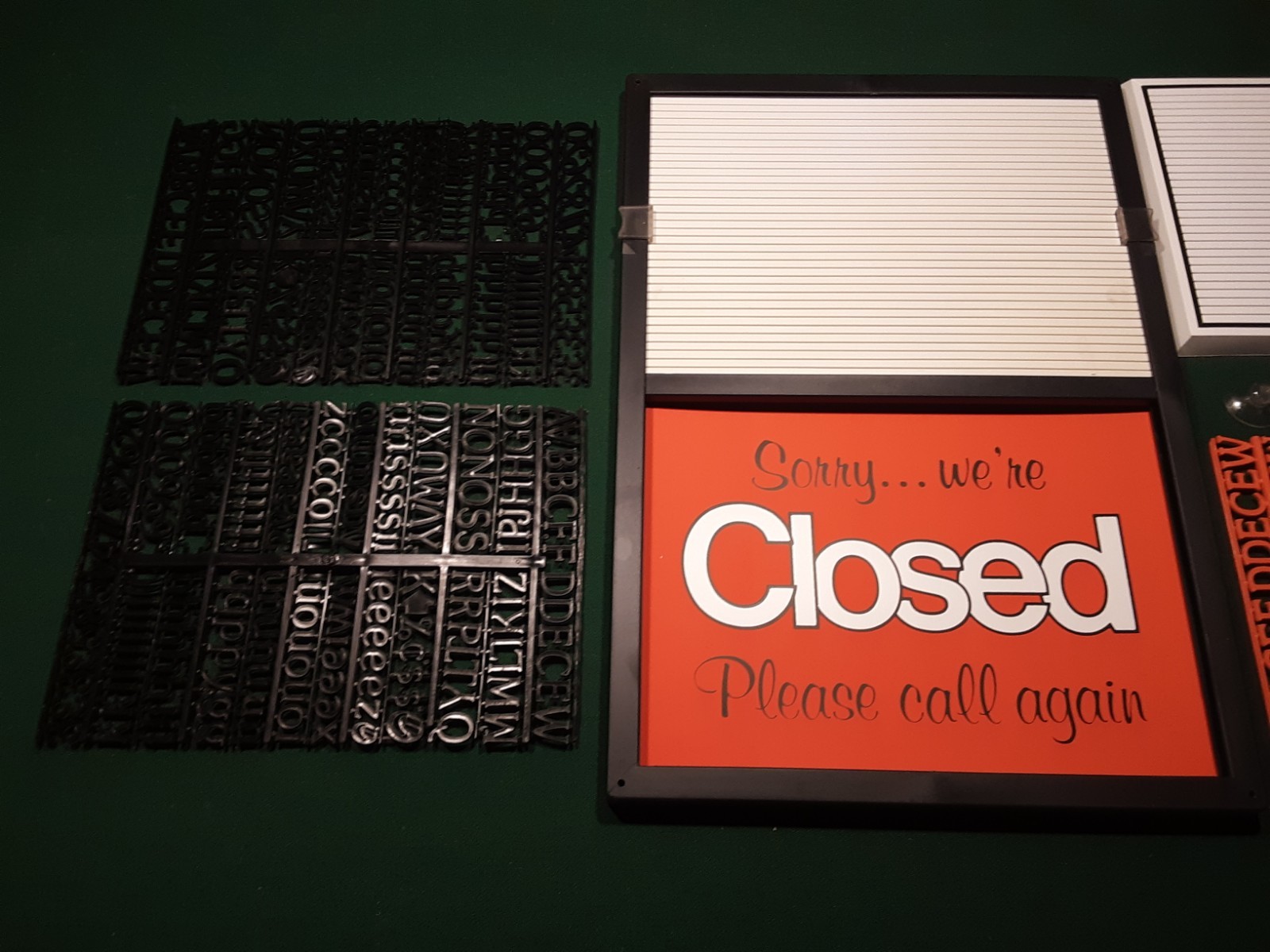 Vintage Open/Closed Sign with Movable Letters NOS