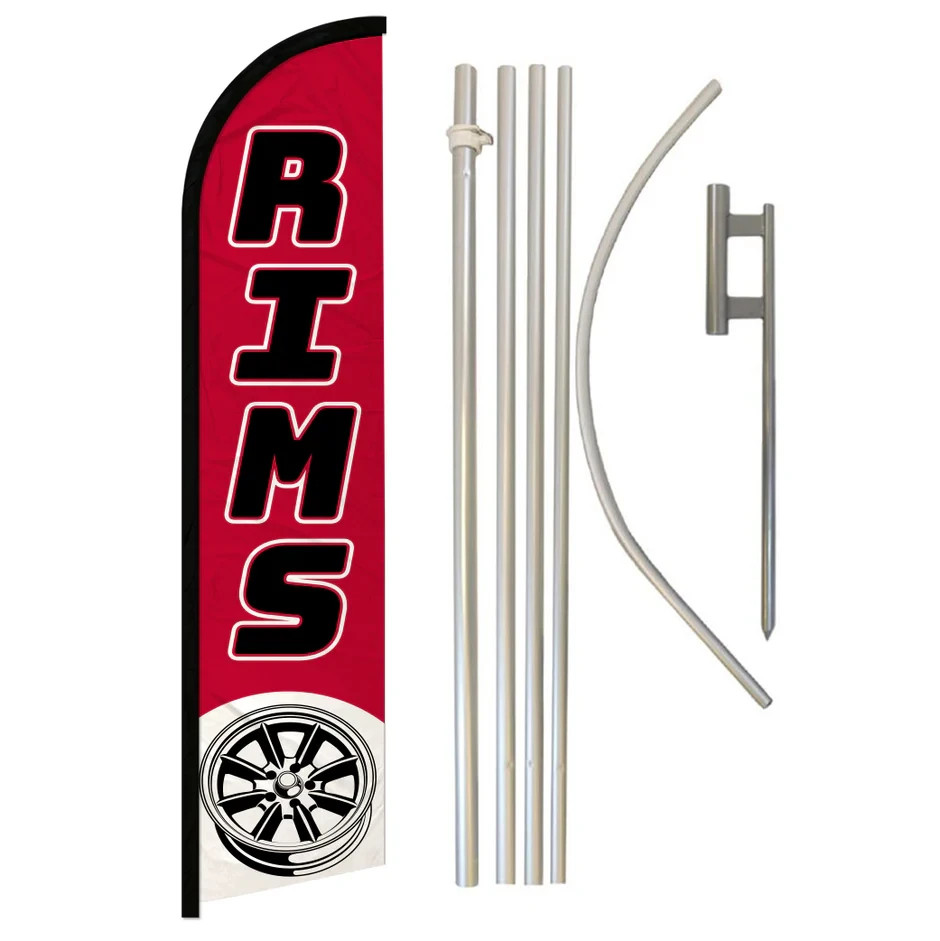Rims Windless Banner Swooper Advertising Flag Kit Rims Auto Sale