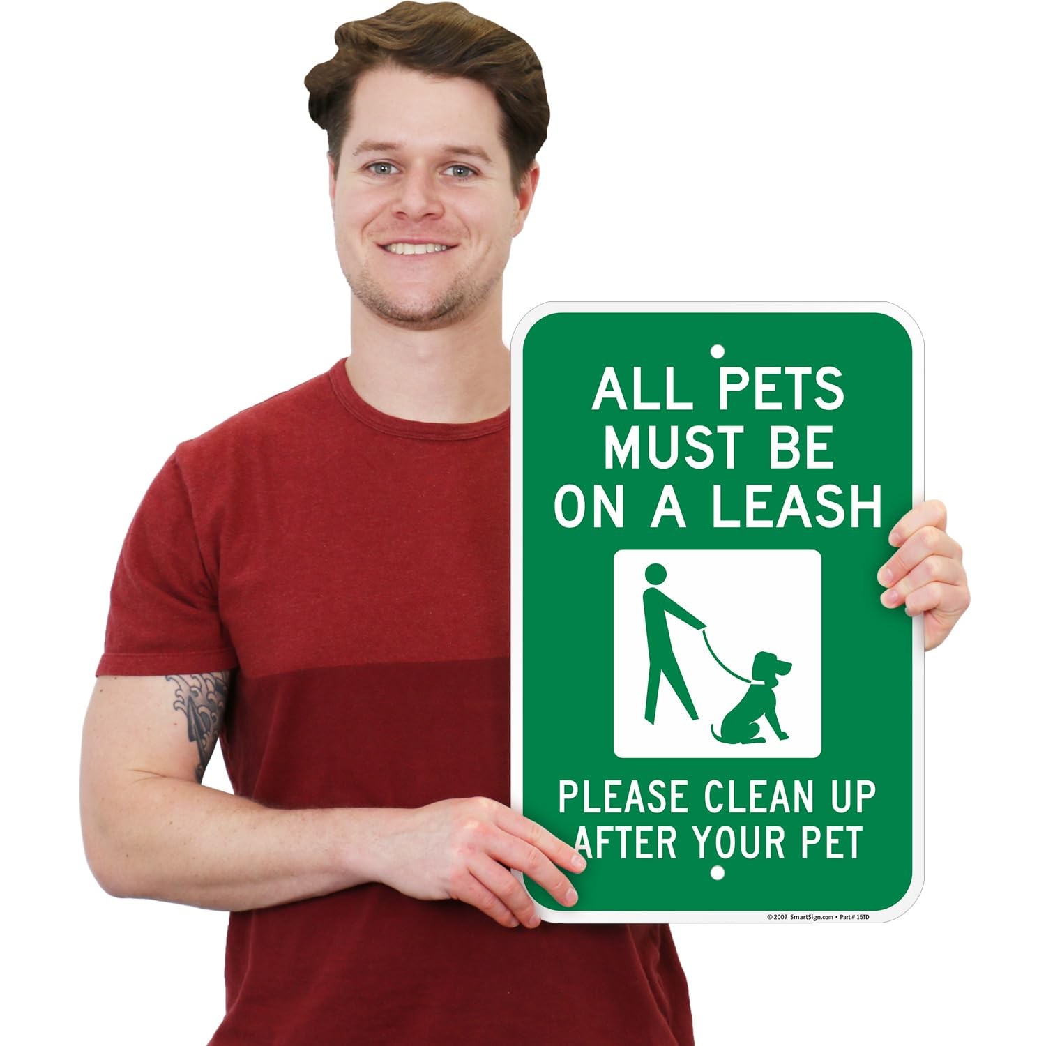 12×18 inch All Pets Must be on a Leash Sign Aluminum for Parks Property