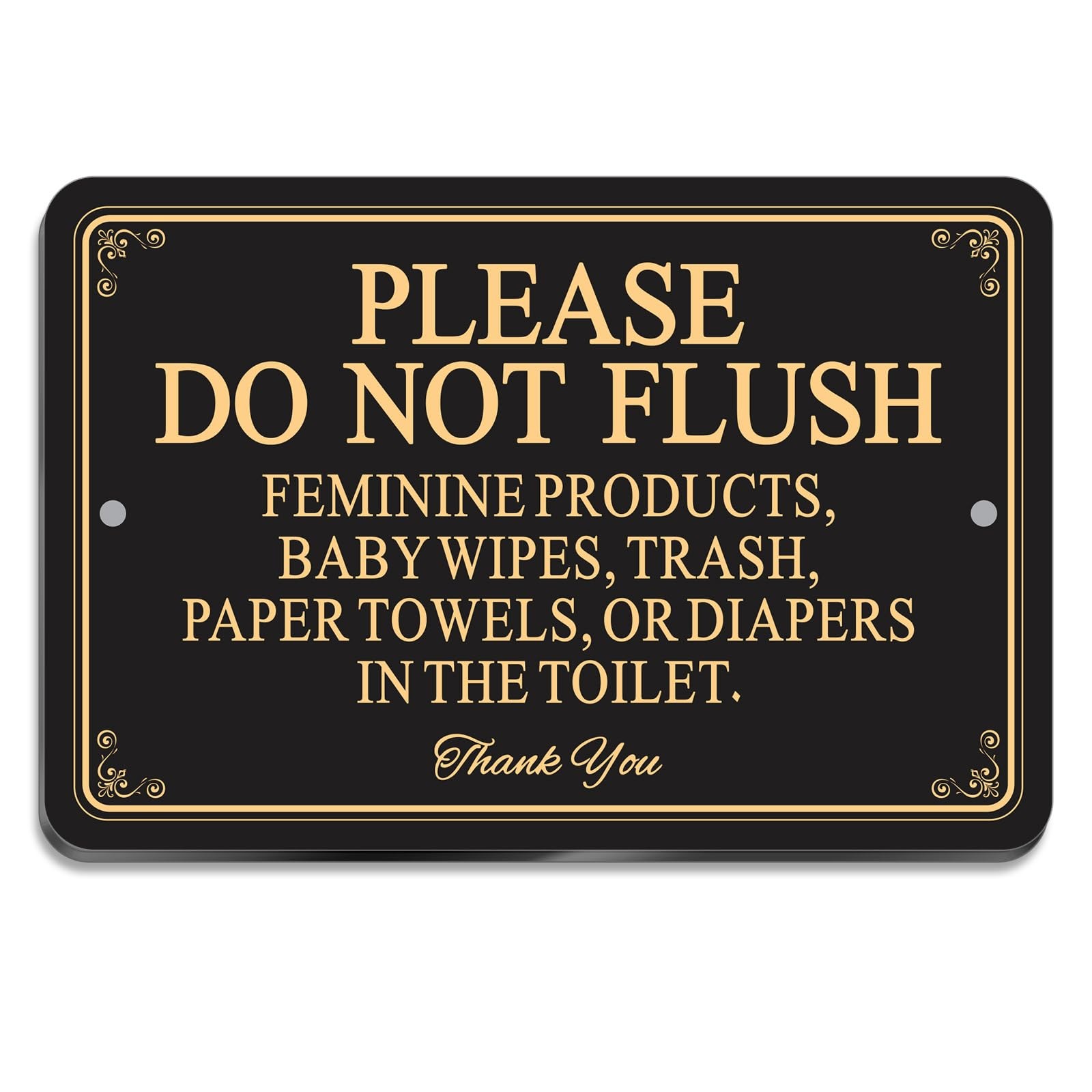Please Do Not Flush Sign – 6×4 Inch Acrylic Bathroom Sign Waterproof & Durabl…