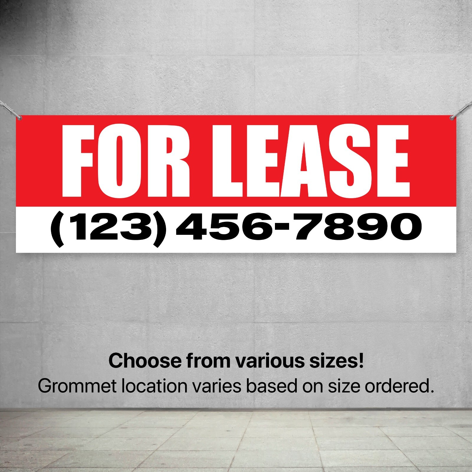 FOR LEASE retail business advertising store front custom vinyl banner sign flag