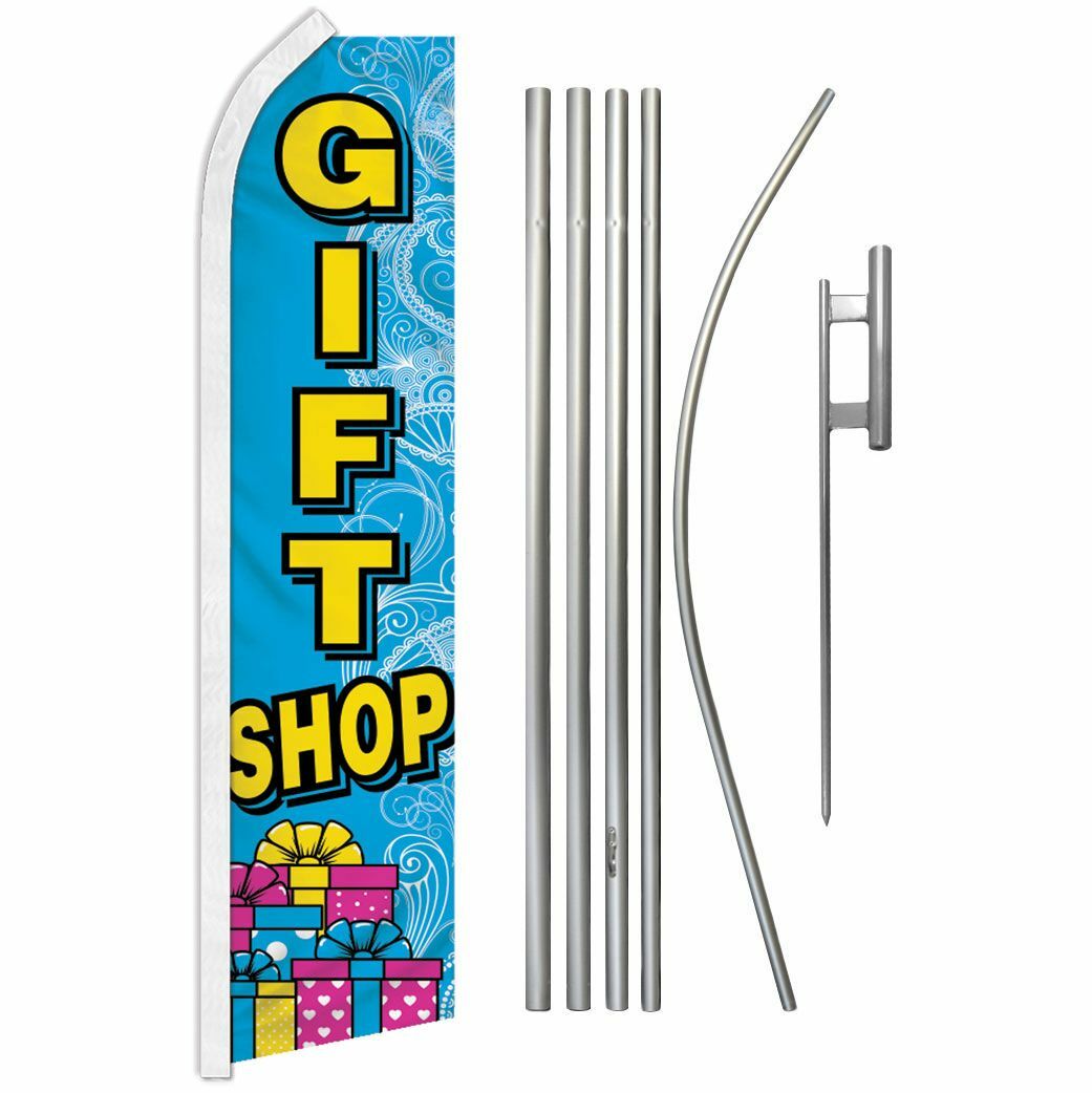 “GIFT SHOP” Advertising Super Flag & Pole Kit store