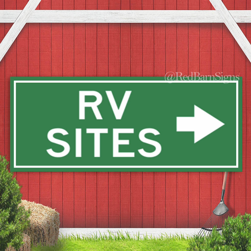 RV Sites Arrow Indoor Outdoor Banner Sign with grommets