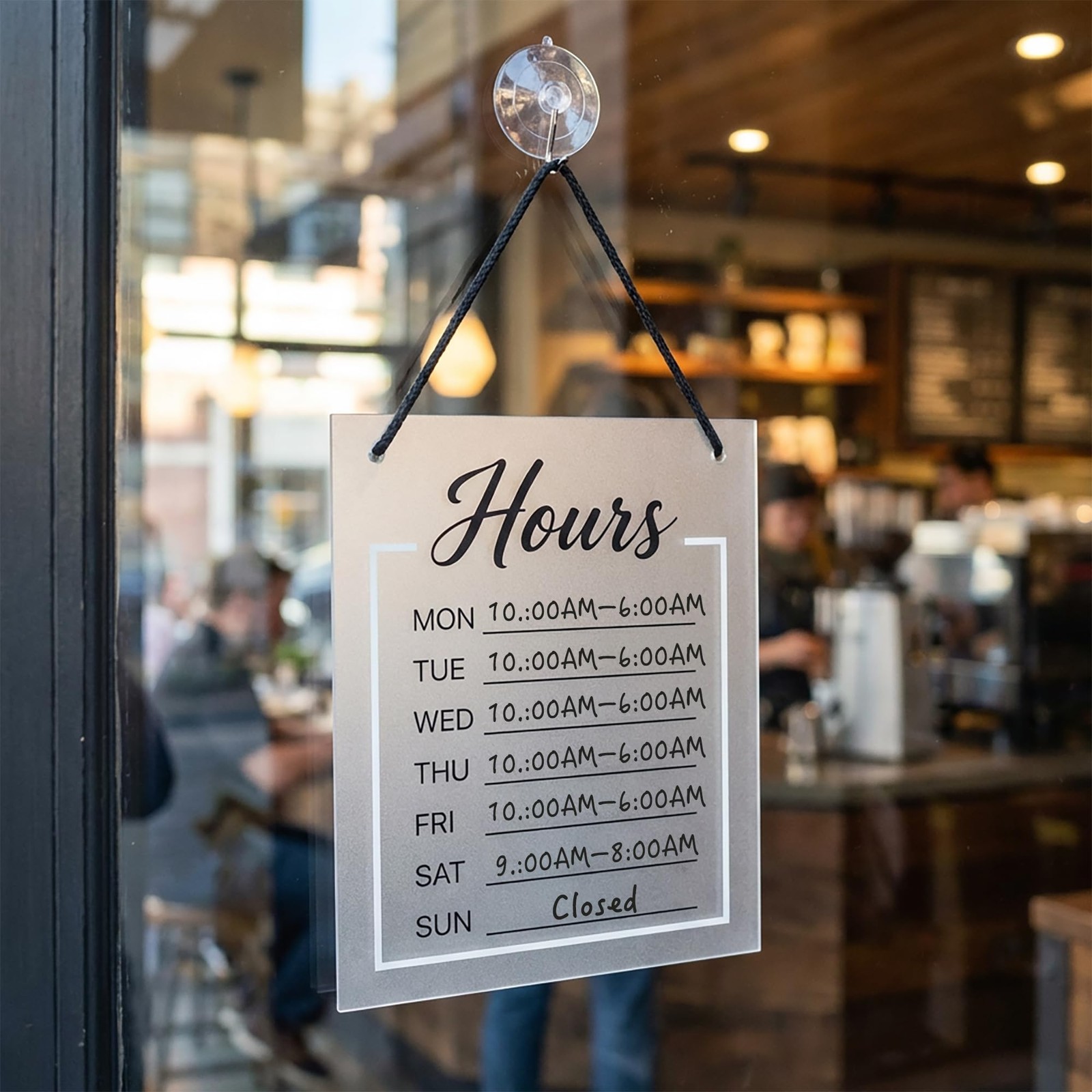 EliteSign Business Hours Sign Customizable, Dry Erase Store Hours Sign with R…