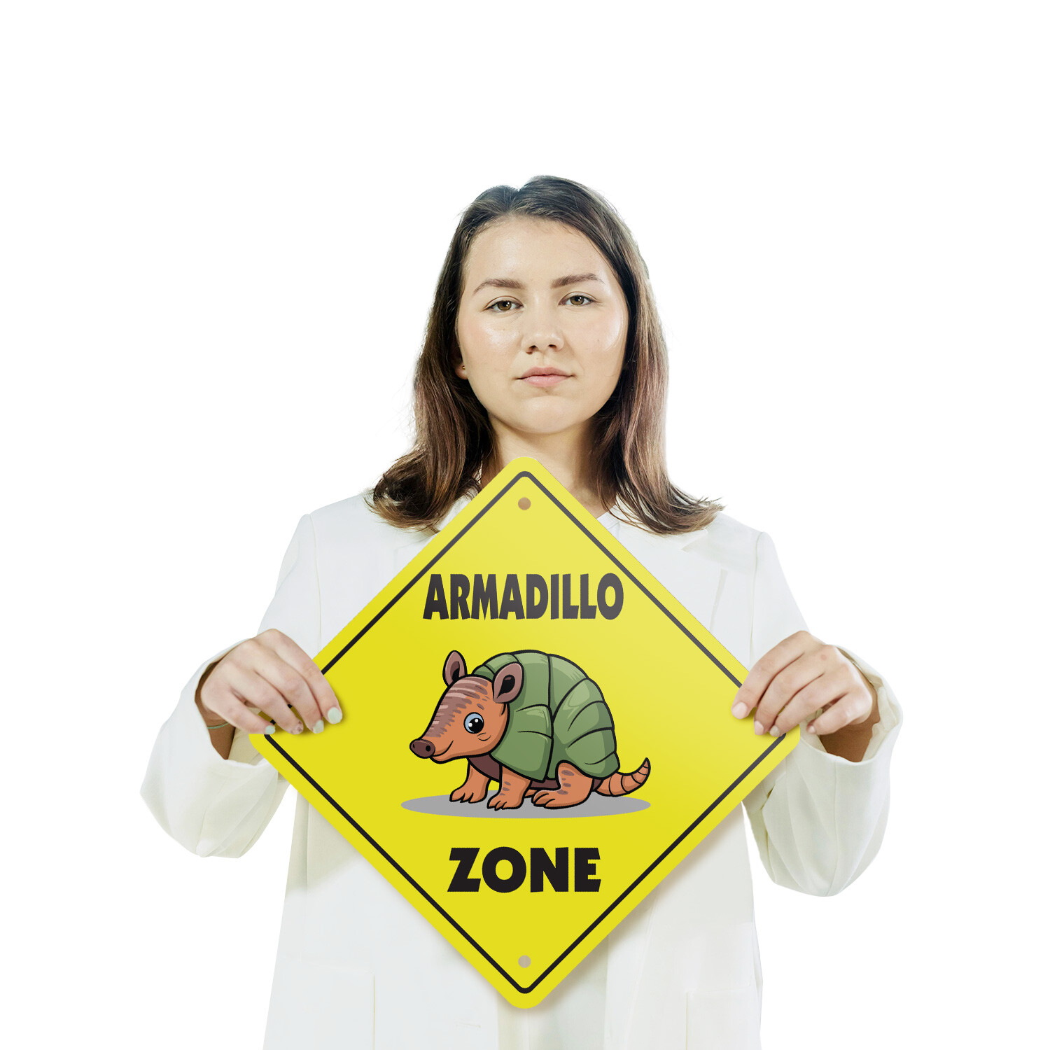 Armadillo (3 Pack) Plastic Street Sign Crossing Warning Vintage Rustic Beware
