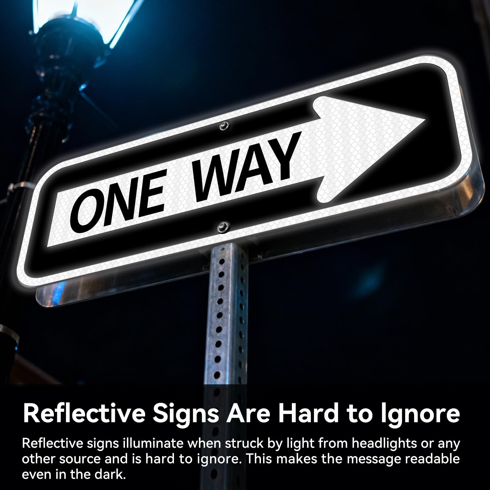 One Way Left Arrow Traffic Sign – 18″x6″ Engineer Grade Prismatic Reflective …