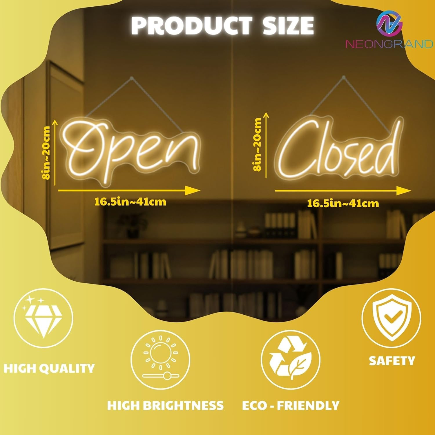 LED Open & Closed Sign Set – USB Powered Light for Business Display, 2 Packs