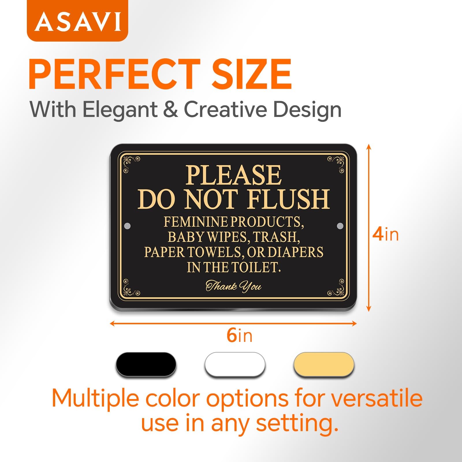 Please Do Not Flush Sign – 6×4 Inch Acrylic Bathroom Sign Waterproof & Durabl…
