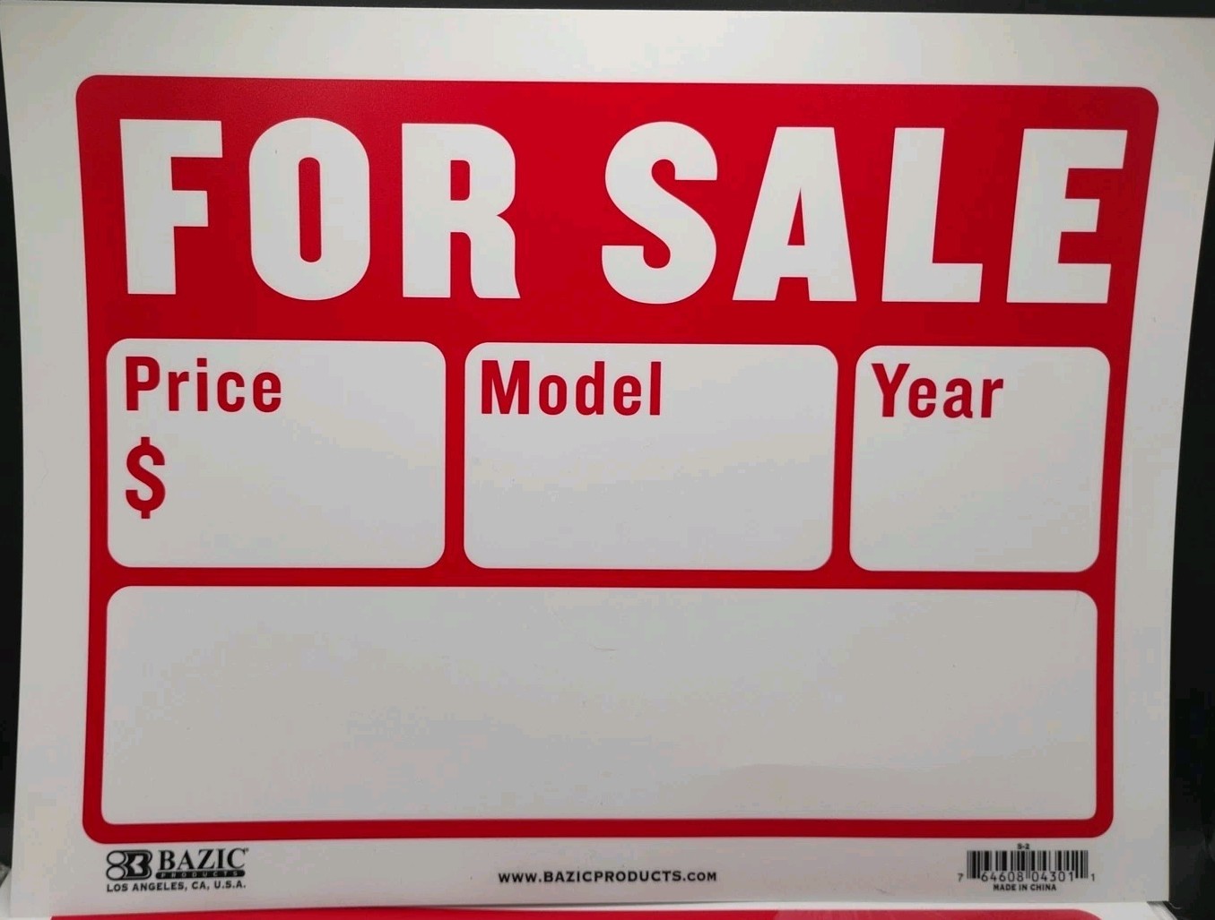 For Sale Sign 3 Pack – BAZIC 9″X 12″ High Impact & Visibility