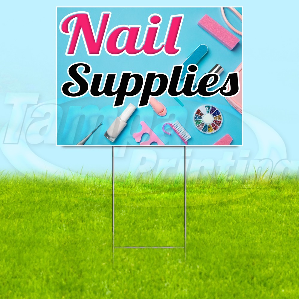 NAIL SUPPLIES 18×24 Yard Sign Beauty Plastic Corrugated WITH STAKE USA YS08100