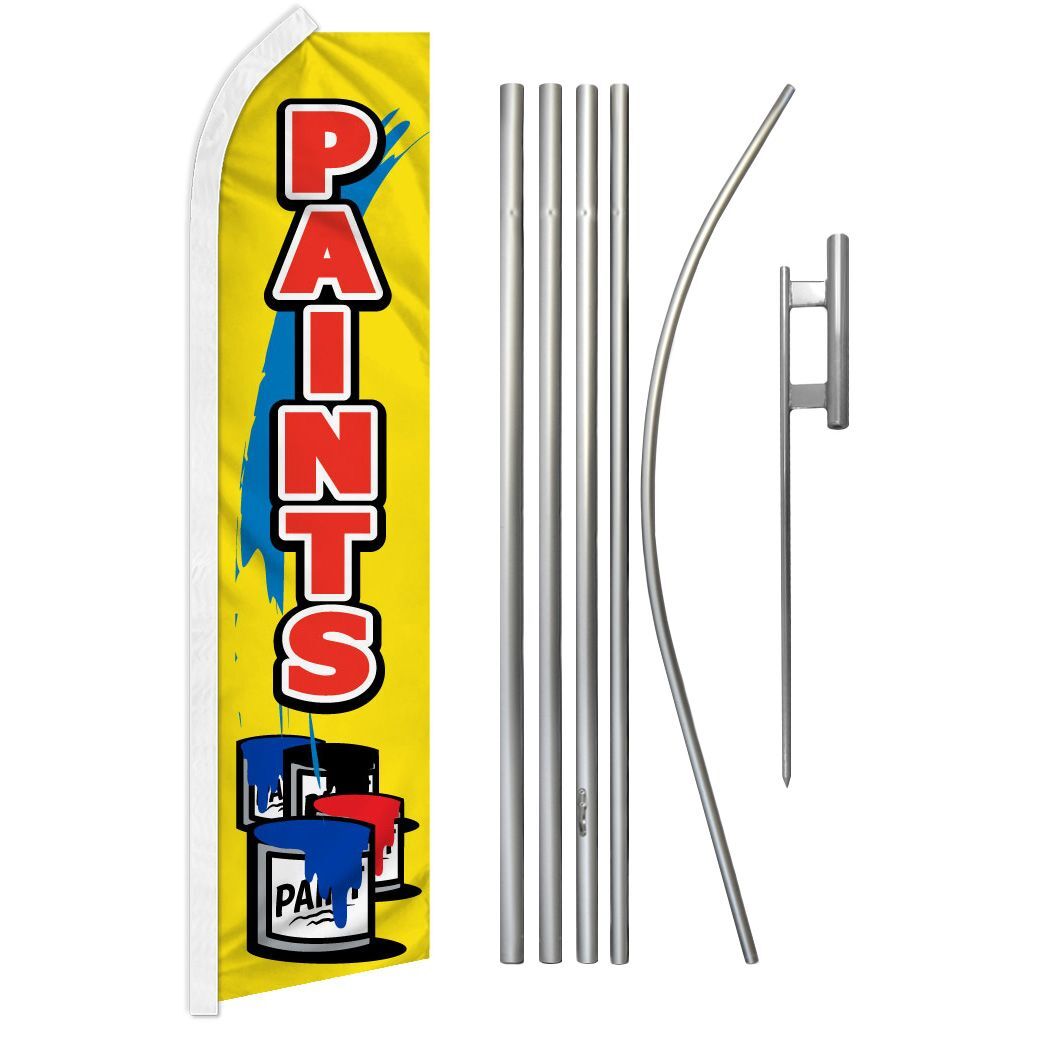 “PAINTS” Advertising Super Flag & Pole Kit