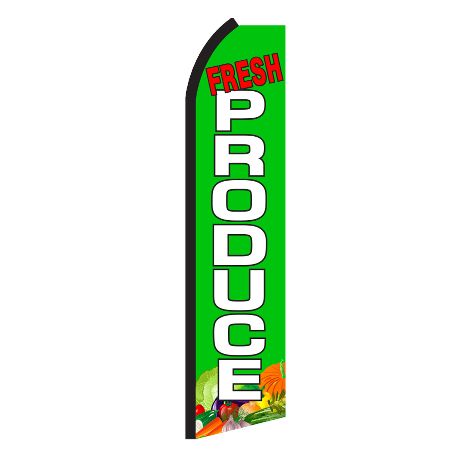 FRESH PRODUCE Advertising Sign Swooper Feather Flutter Banner Flag Only