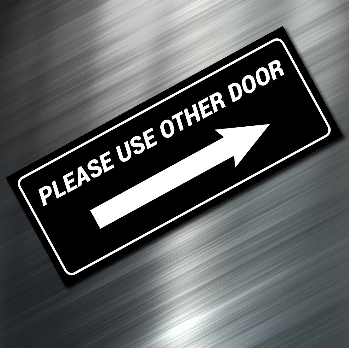 (1) PLEASE USE OTHER DOOR Sign Sticker Business Decal Store 2.5″x6.25″ Window