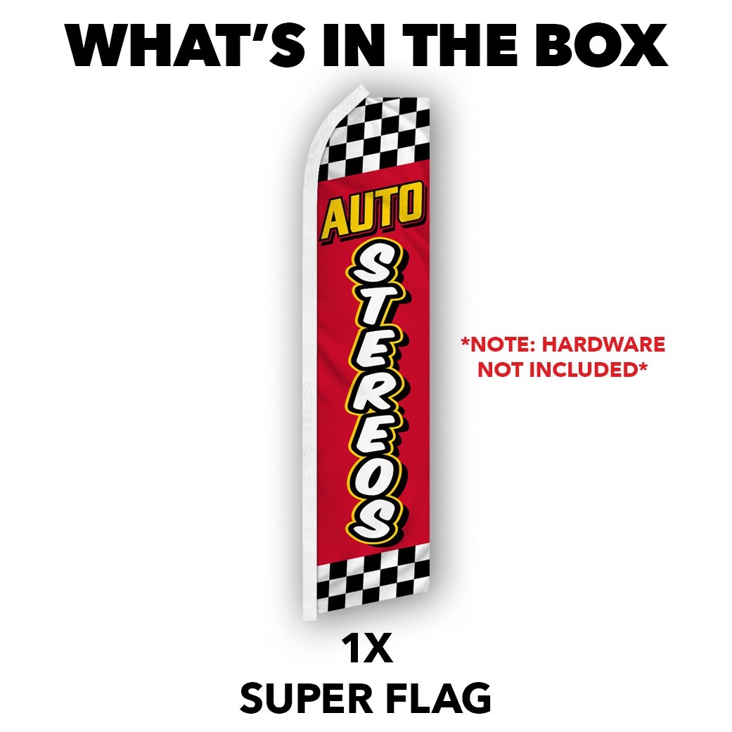 Auto Stereos Advertising Swooper Feather Flutter Flag Car Sound System RED