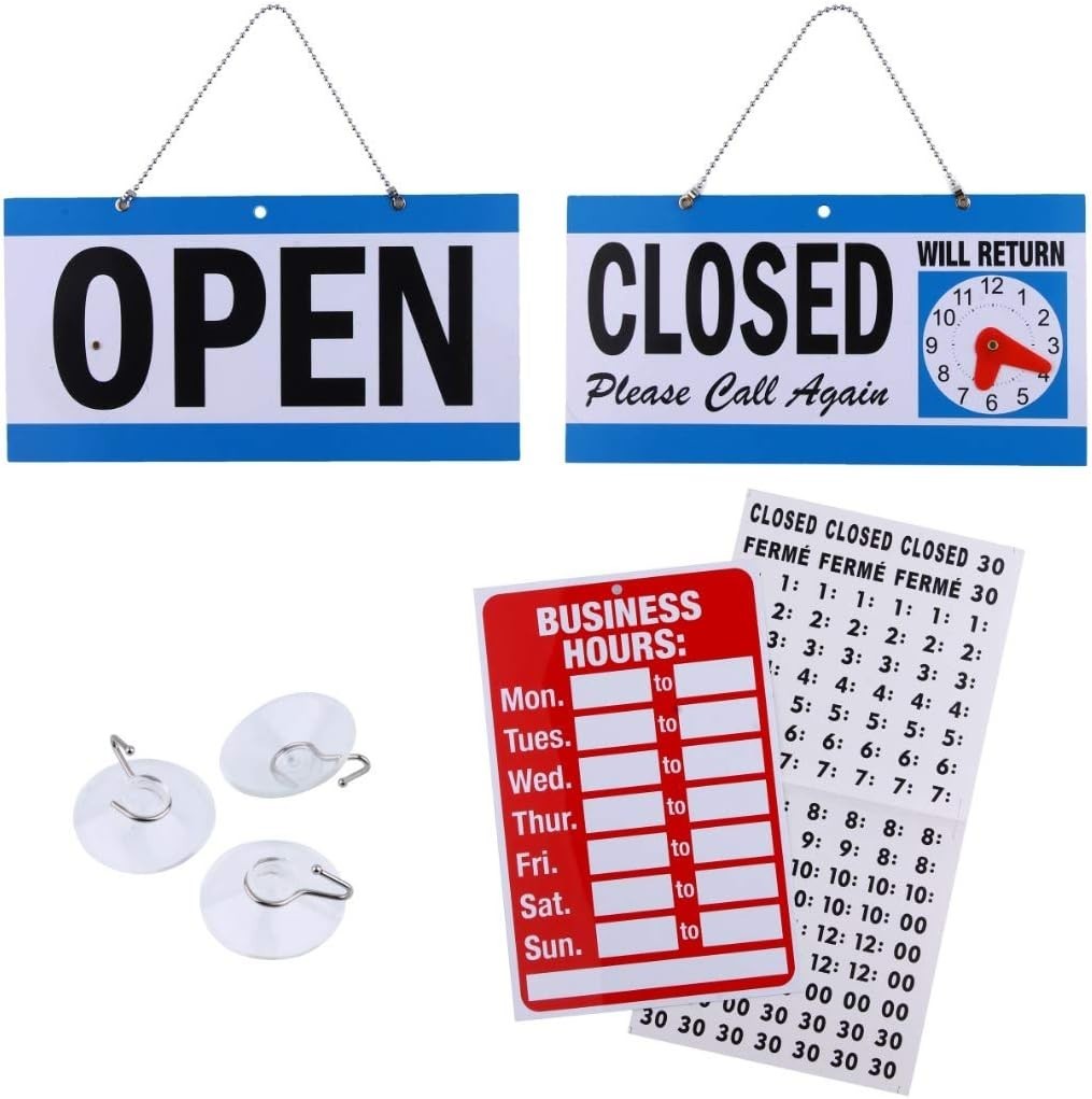 Bright and Customizable Business Hour Signs – Perfect for All Establishments