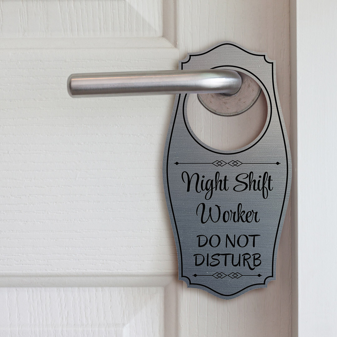 Night Shift Worker Do Not Disturb Door Hanger | House or Business Door Sign