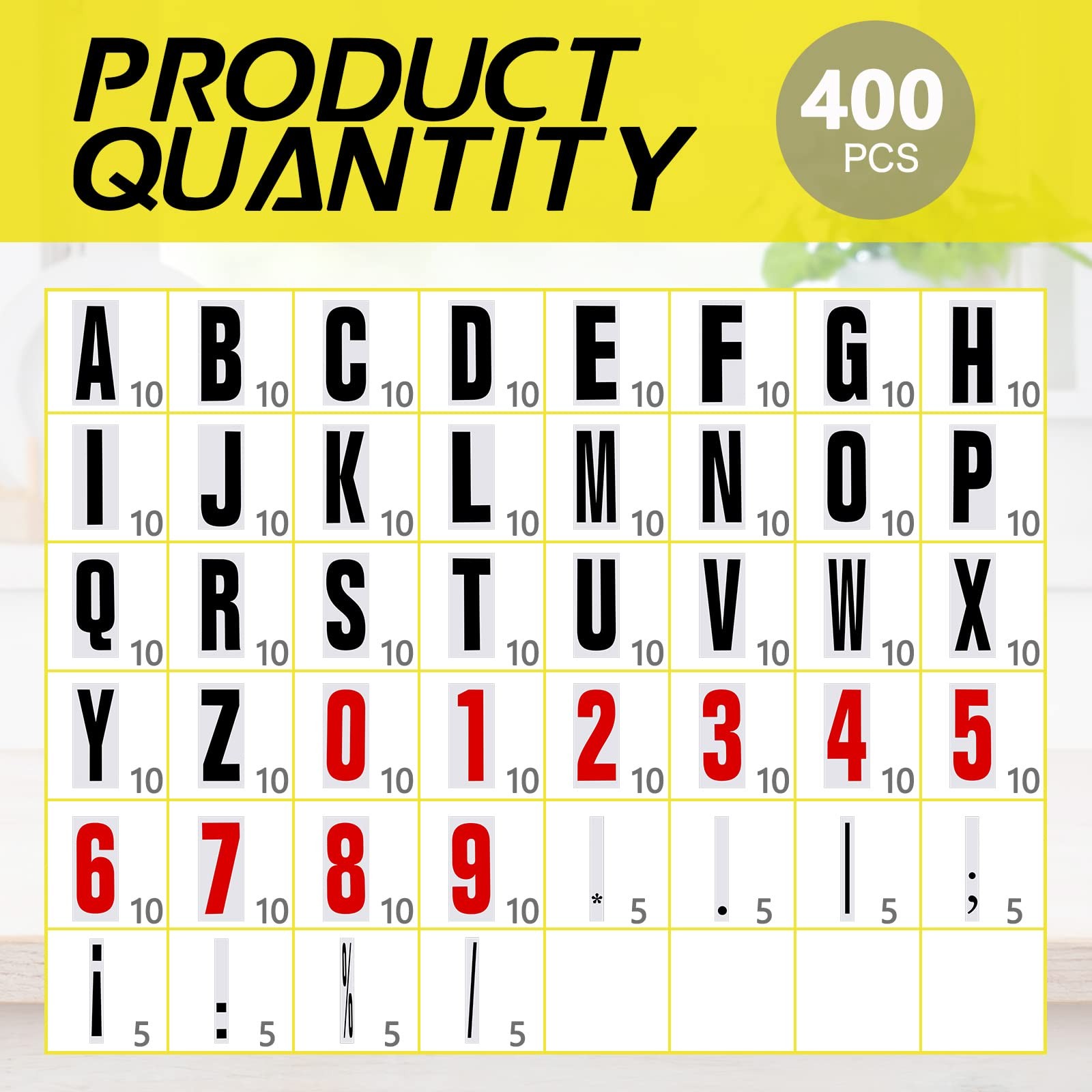 400 Pcs Marquee Sign Letters Flexible Plastic Panel Outdoor Black Board 8 7/8