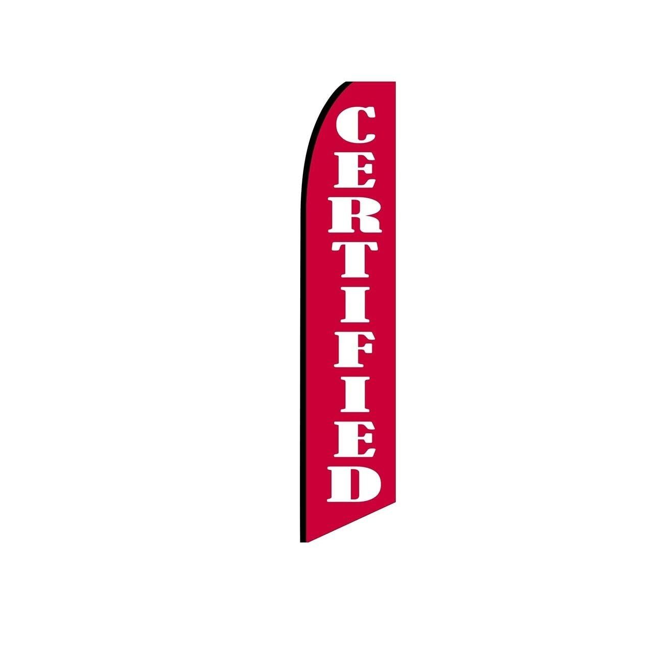 Certified Red Swooper Flutter Feather Flag | 3ft W x 11.5ft Tall
