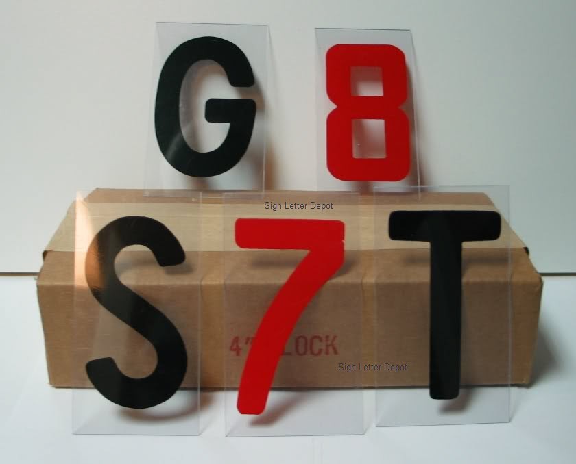 4″ Changeable Plastic Outdoor Sidewalk SIGN LETTERS 5-b