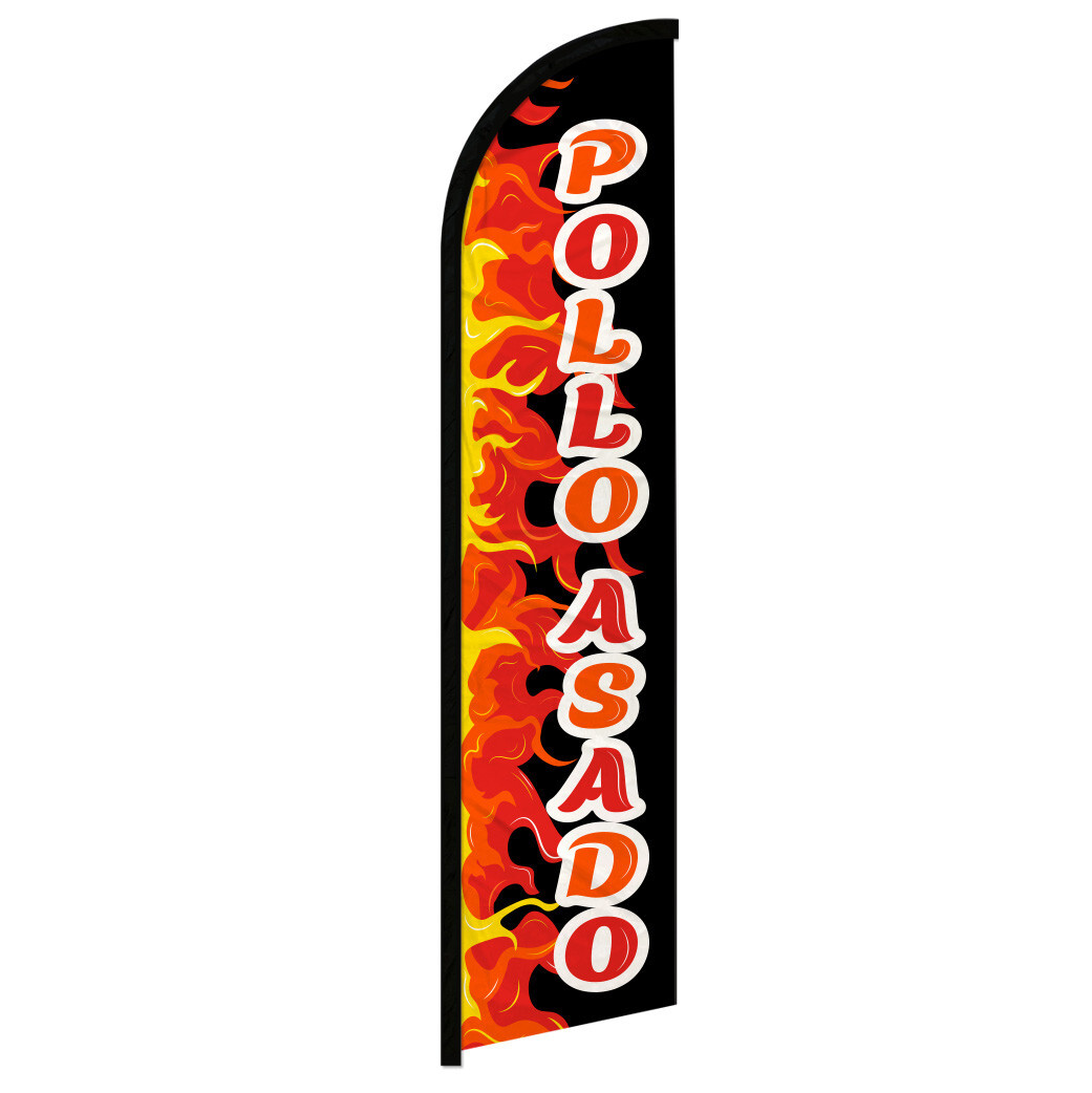 Pollo Asado Windless Advertising Swooper Flag Food Concessions Flag