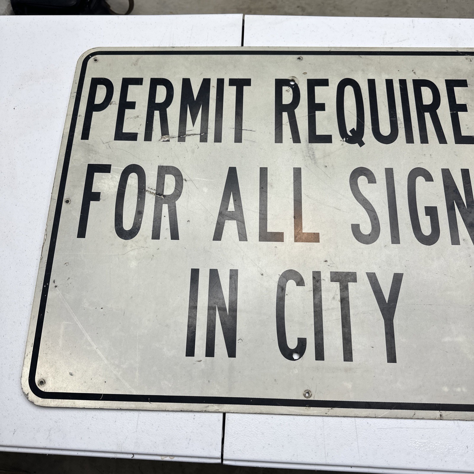 Permit Required For All Signs In City Aluminum Sign 24×30