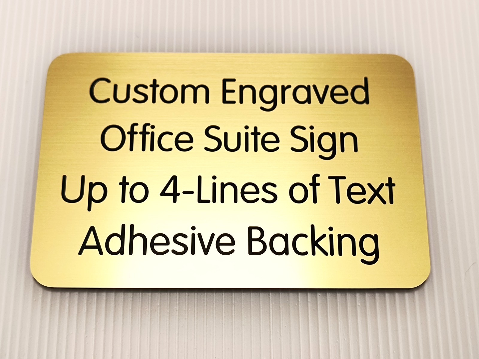 Custom Engraved 4×6 Brushed Gold Office Door Wall Unit Sign Plate Plaque