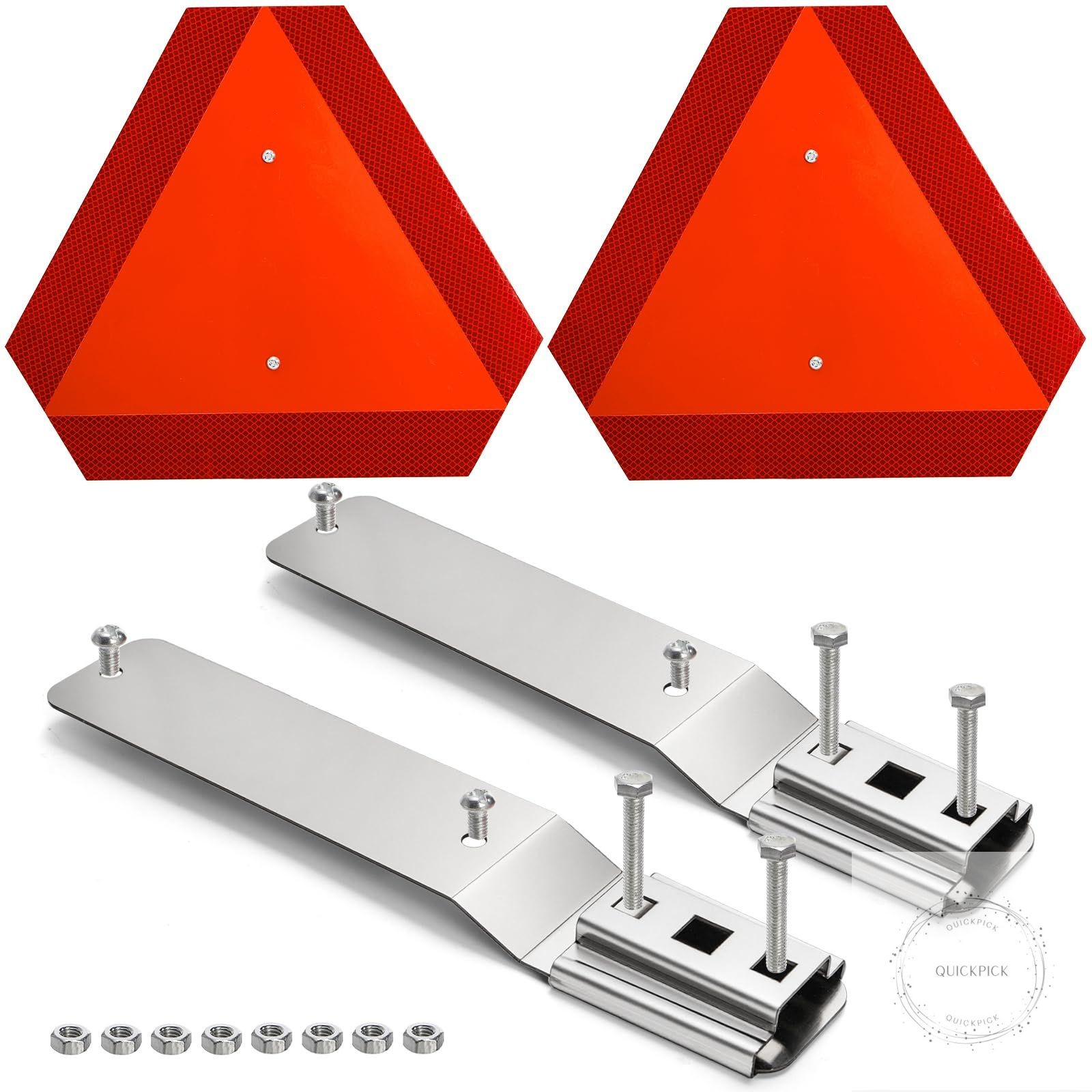 2 Set Slow Moving Vehicle Sign with Mounting Bracket 14″X16″ Slow Moving Vehicle