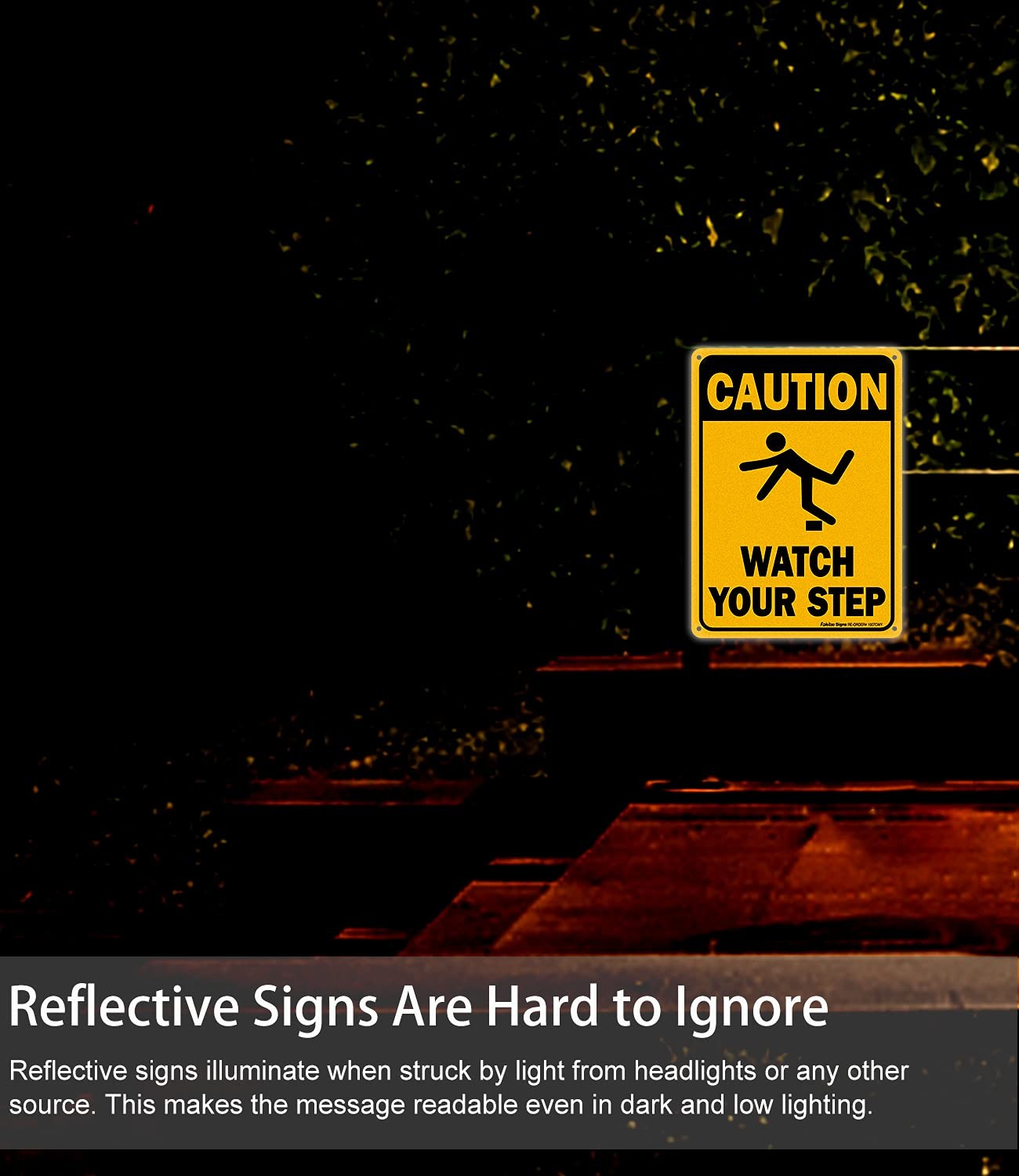 (4 Pack) Caution Watch Your Step Sign Safety Sign, 10 x 7 Inches rectangle, ….