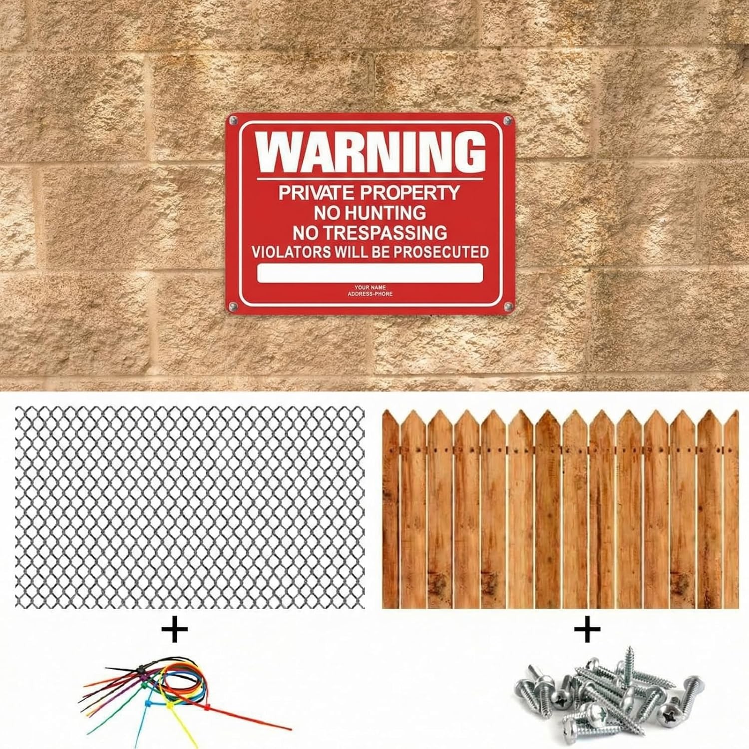 8 Pcs No Trespassing Signs 10×7 Reflective Aluminum Private Property Red