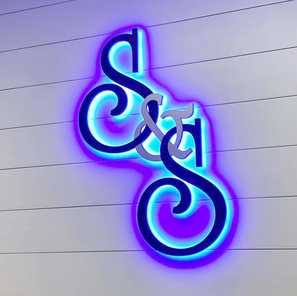 Metal 3D Back lit LED Storefront Business Logo Back light Custom 3D Letter Signs