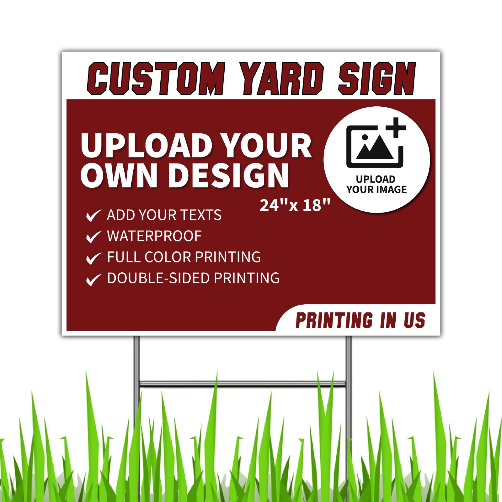 Custom Yard Signs with Stake – Personalized Blank Corrugated Lawn Sign 18×24