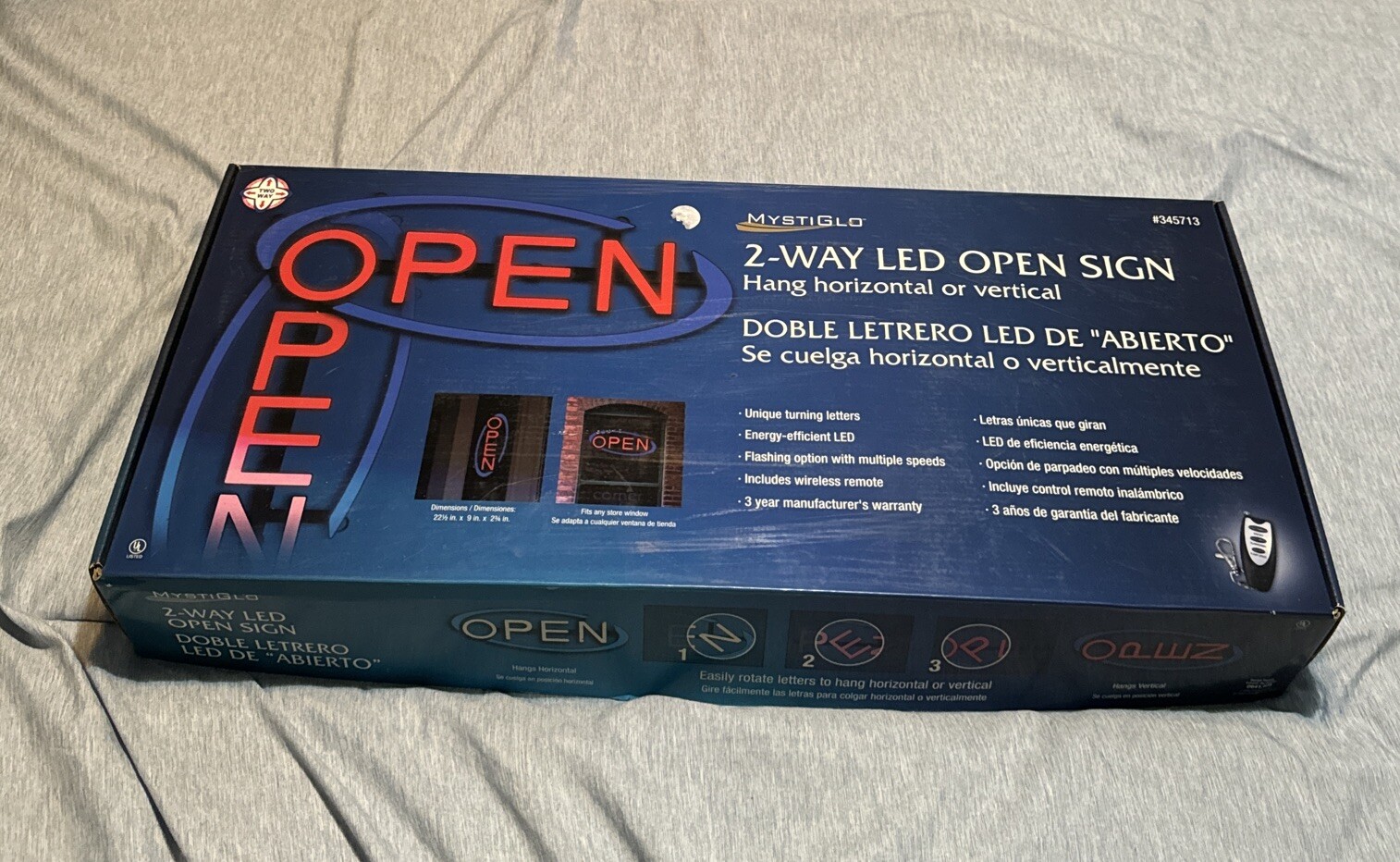 Mystiglo 2 Way Led Sign BRAND NEW Model 345713