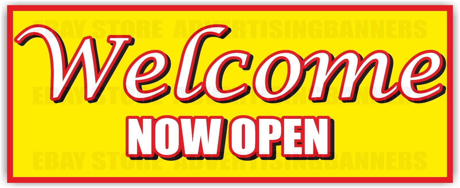 WELCOME NOW OPEN Advertising Banner Vinyl Mesh Sign OPEN 24 HOURS Grand Opening