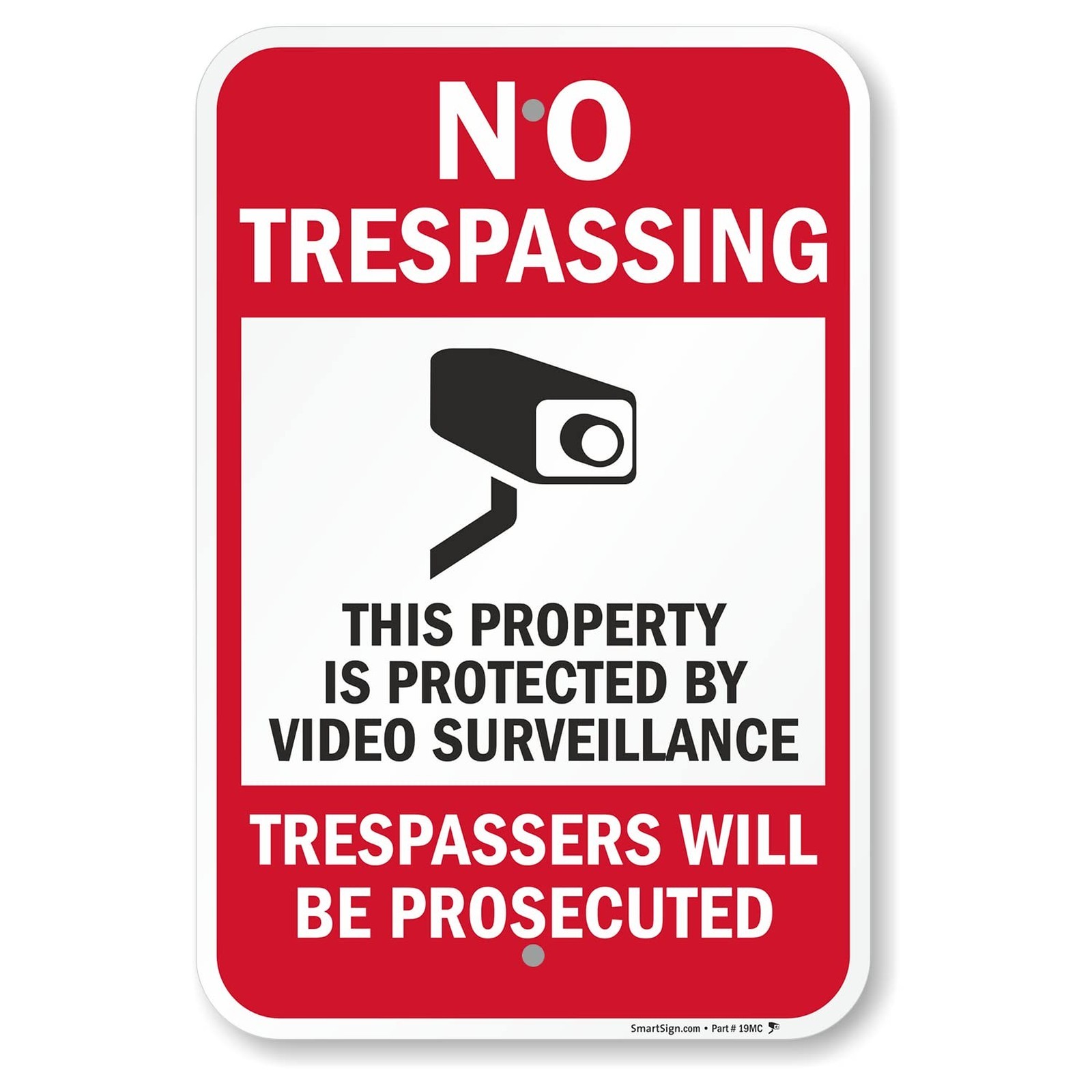 No Trespassing Video Surveillance Metal Sign 18×12 Inches Laminated Aluminum