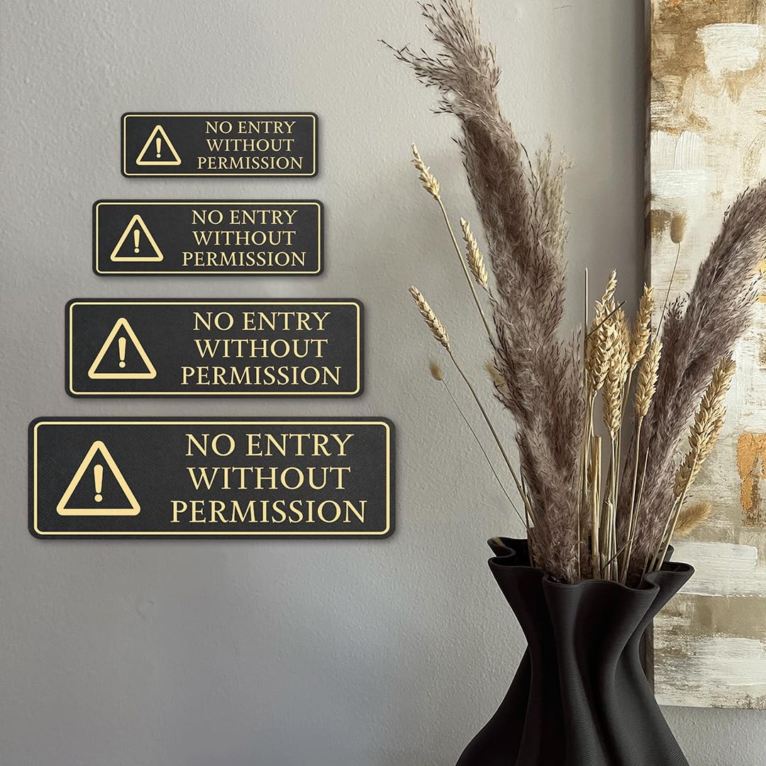 Standard Plus No Entry Without Permission Wall or Door Sign