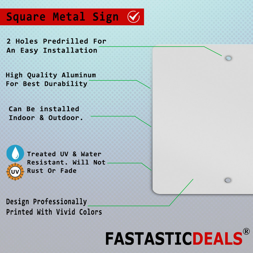Square Metal Sign Multiple Sizes All Visitors Please Use Front Door Left Arrow