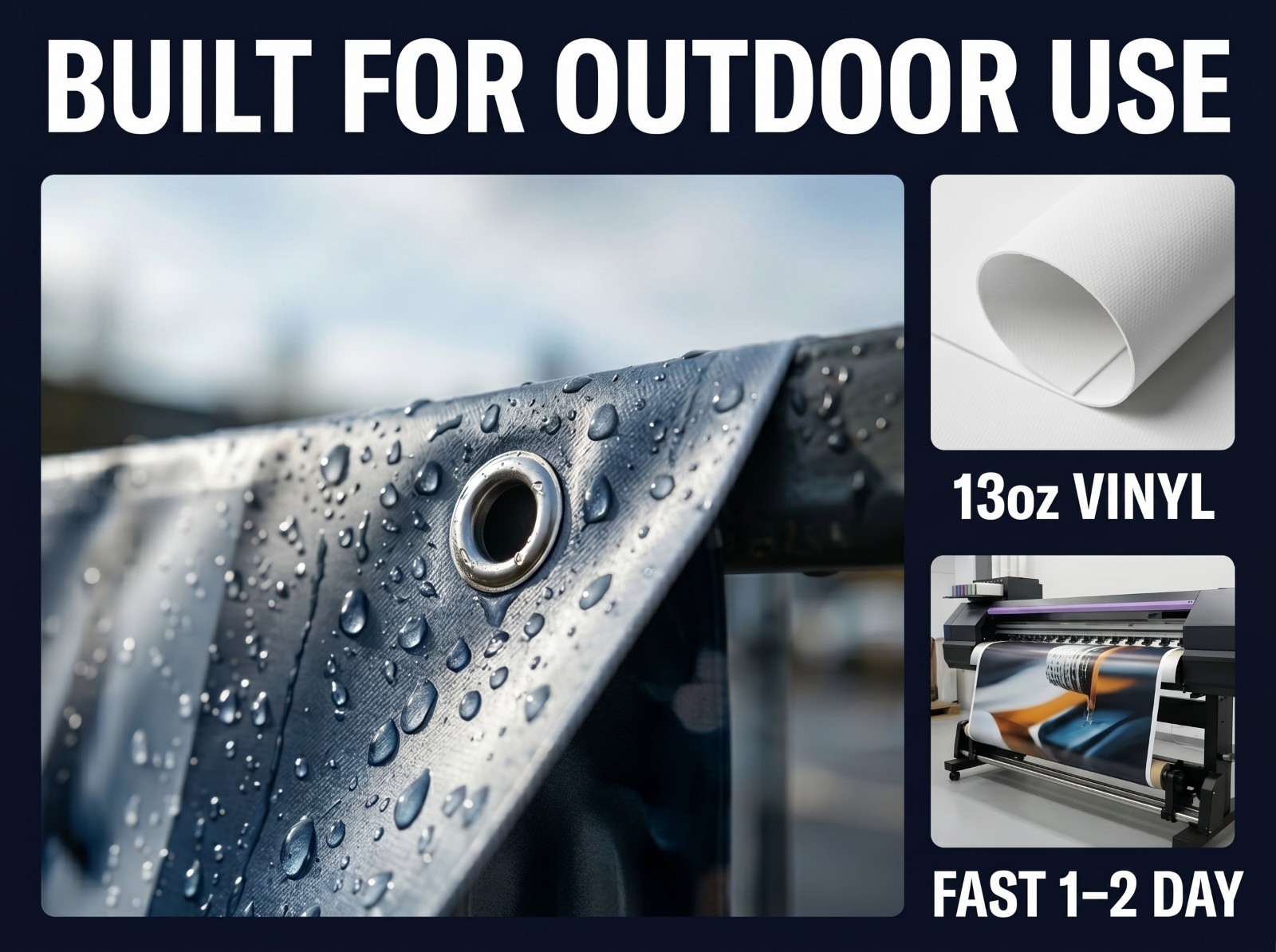 Custom Banner Sign Heavy Duty 13oz Vinyl Waterproof Business Advertising Banner