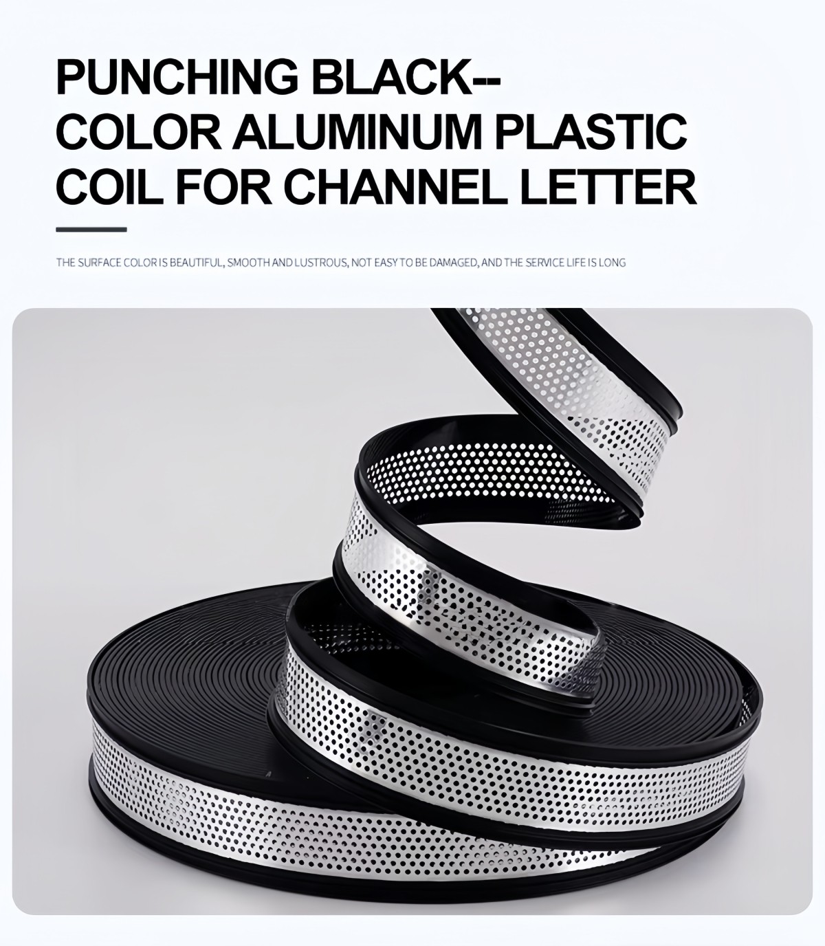 108ft Aluminum Coils for Channel Letter w/ Perforated Punching Trim Cap w/ Edge