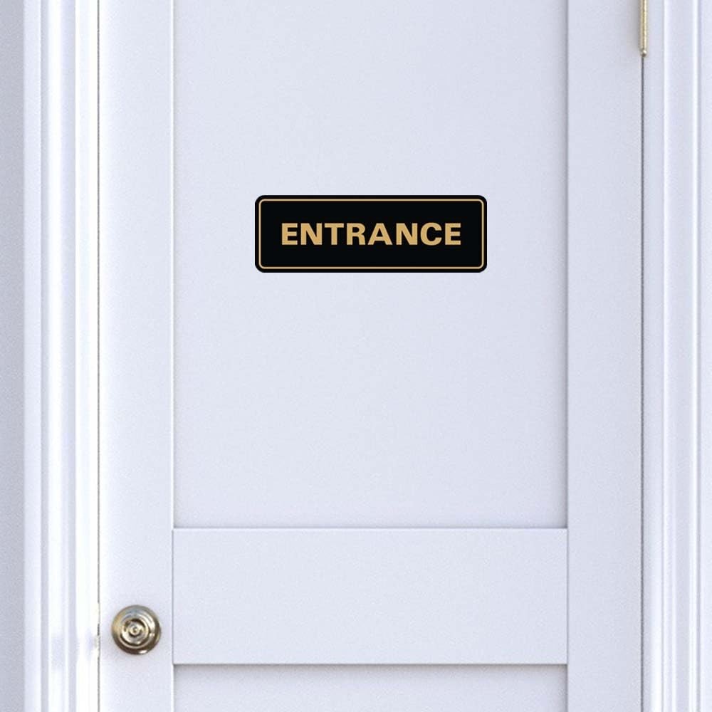 Small Standard Entrance Door/Wall Sign Black Business Office Commercial Store