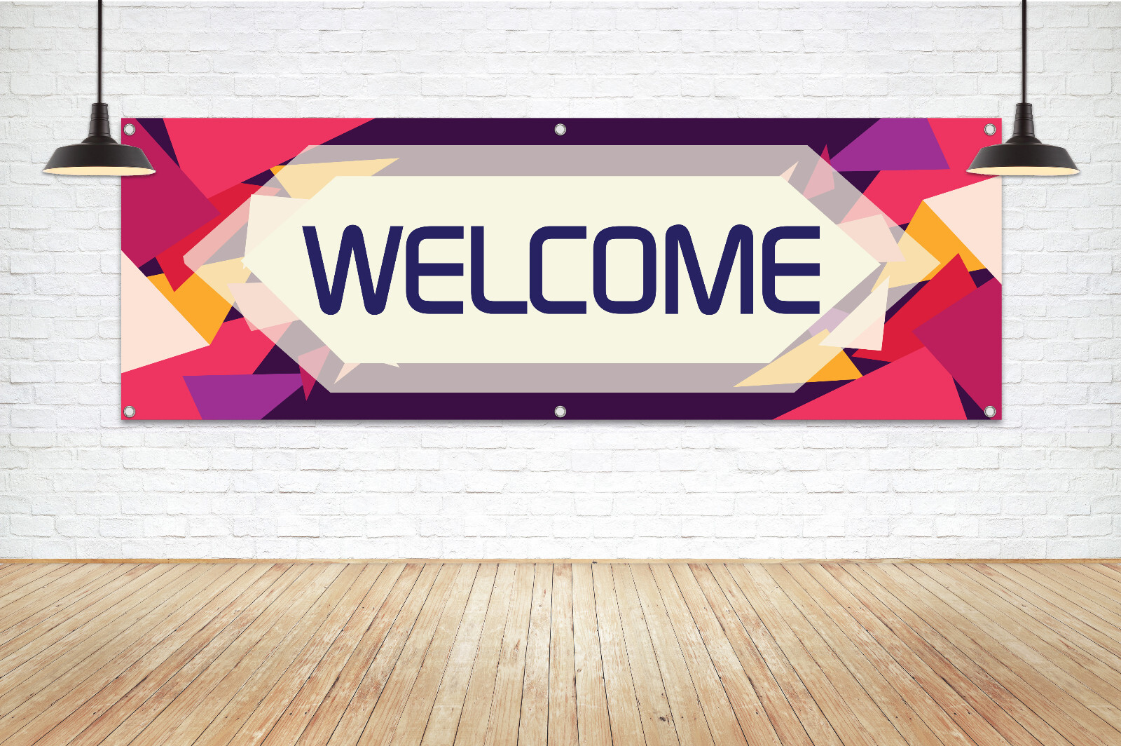 WELCOME Generic Colorful Vinyl Banner Sign Special Display Store Event Bienvenid