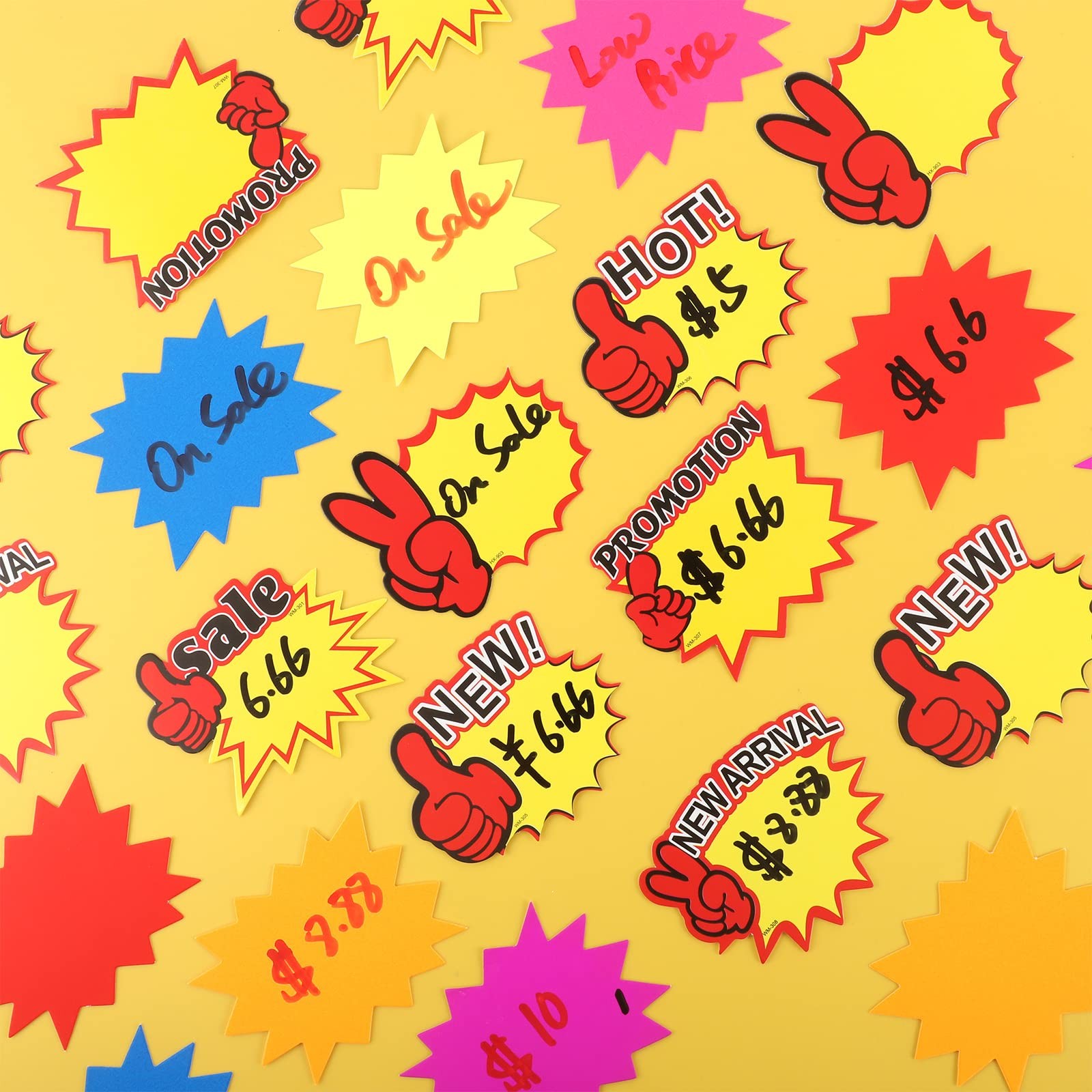 600 Pieces Starburst Signs for Price Stickers, Garage Retail Sale Signs Yard
