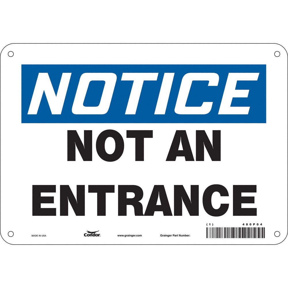 CONDOR 480P04 Safety Sign,7 in x 10 in,Polyethylene 480P04
