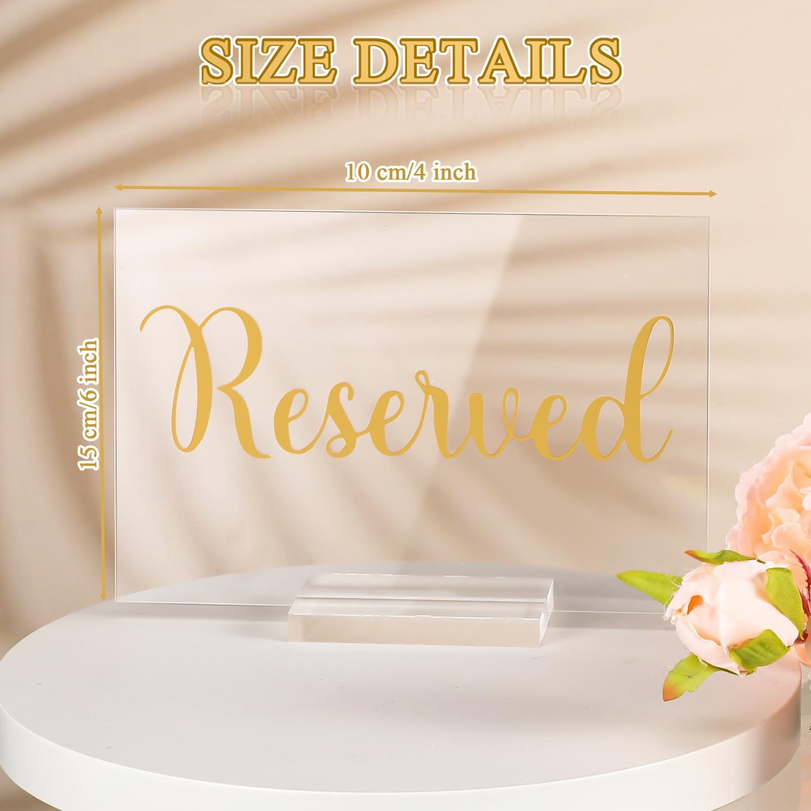 10 Set Acrylic Reserved Table Signs Clear Wedding Cards Holder Reception Set