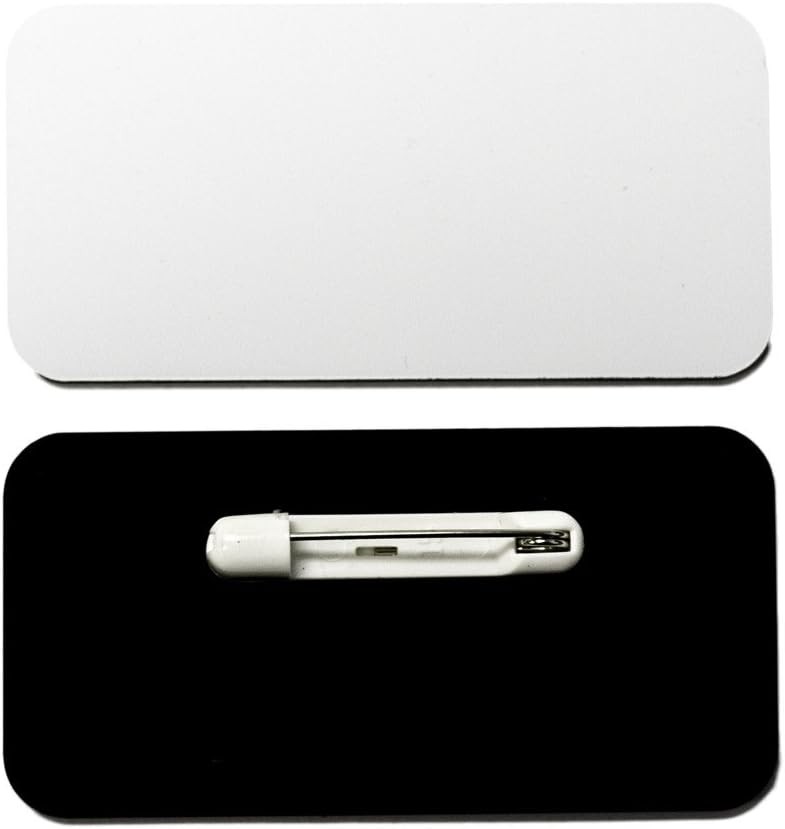 All Quality Name Tag/Badge Blanks – 25 Pack – 1.5″ X 3″, Round Corners, Pin
