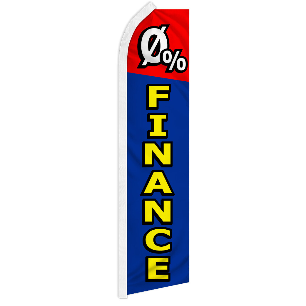 0% Finance Swooper Feather Flutter Advertising Flag Financing Car Dealership