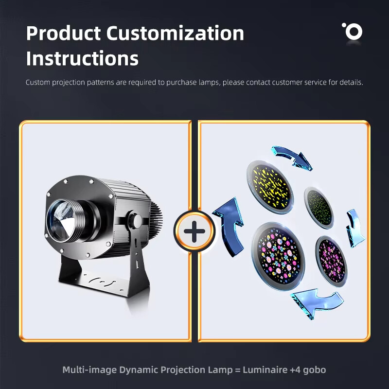 40W-600W 4 Logo Imagine AD Sign Auto-swtich LED Gobo Projector Lamps Waterproof