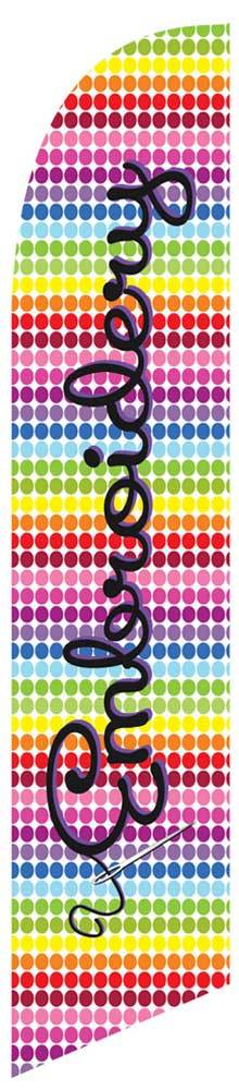 EMBROIDERY Banner Flag Sign Only Custom Designed Advertising Swooper MULTI COLOR