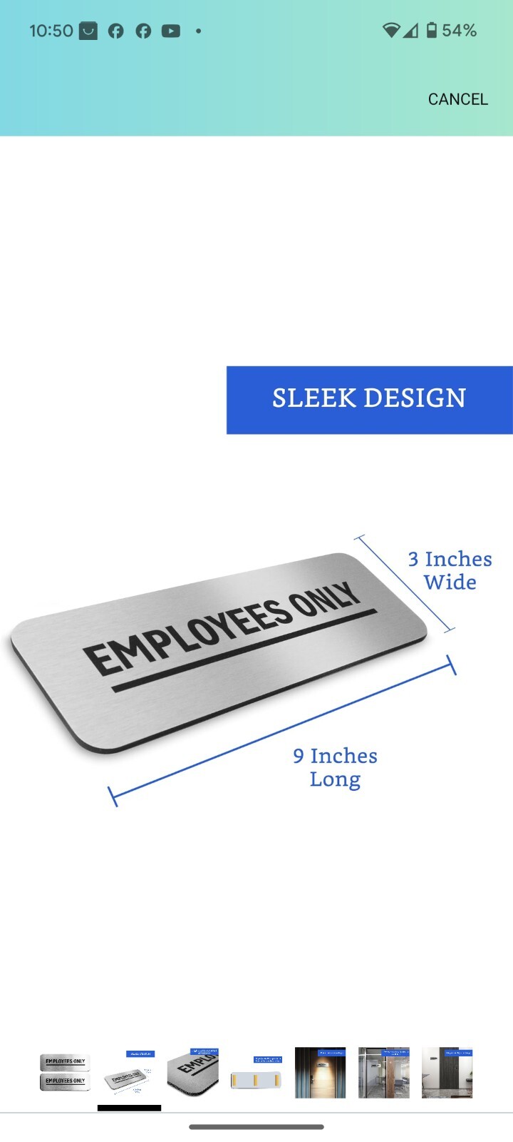 Employees Only Sign 2-Pack (Brushed Aluminum 9 in x 3 in)