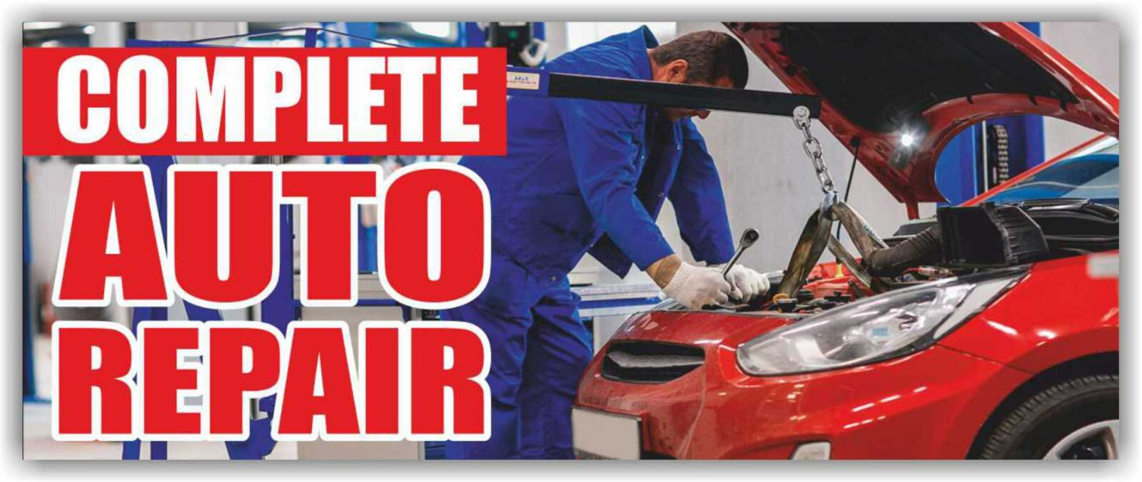 AUTO REPAIR Advertising Banner Vinyl Mesh Sign service mechanic check diagnostic