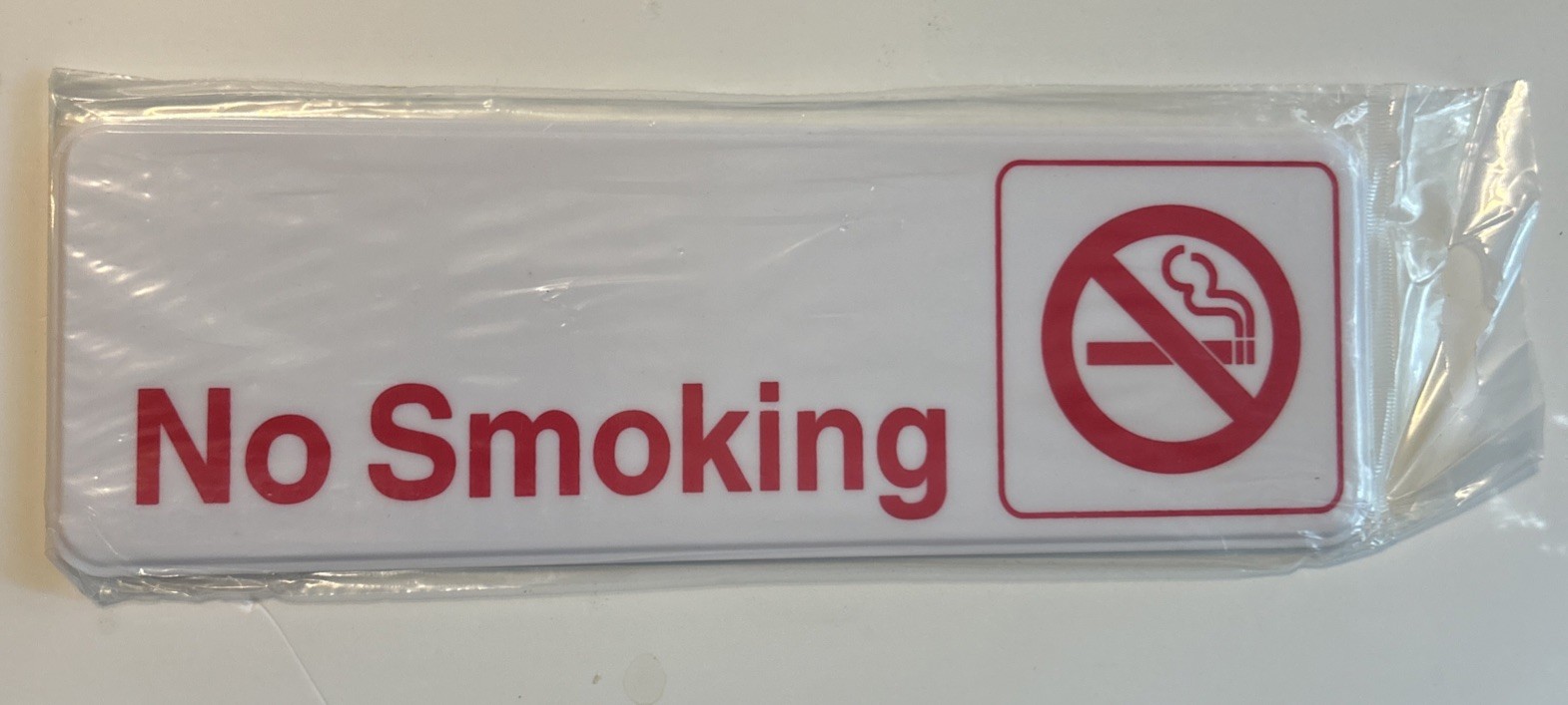 2 In X 9 In Plastic No Smoking Adhesive Sign Free Shipping